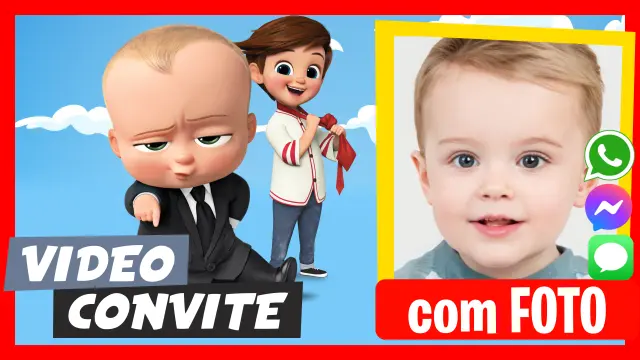 Convite em Vídeo de O Poderoso Chefinho Aniversário
