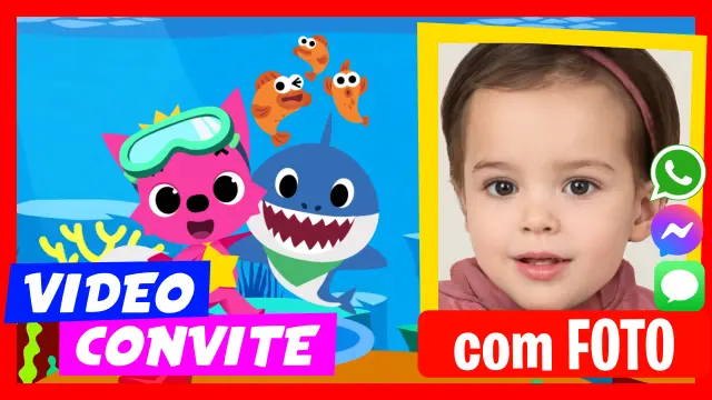 Convite em Vídeo de Baby Shark Aniversário