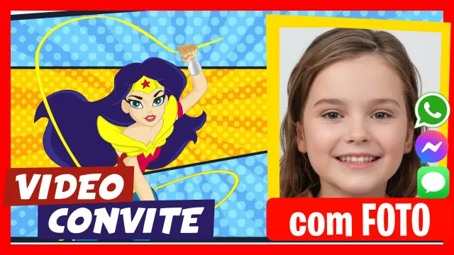 Convite em Vídeo de Mulher-Maravilha