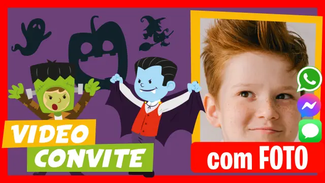 Video Convite Personalizado de Festa à fantasia de Halloween