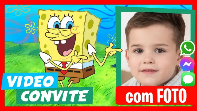 Convite em Vídeo de Bob Esponja Aniversário