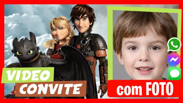 Convite em Vídeo de Como Treinar o Seu Dragão? Aniversário