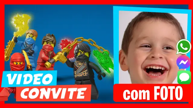 Video Convite Personalizado de Lego Ninjago Aniversário Infantil
