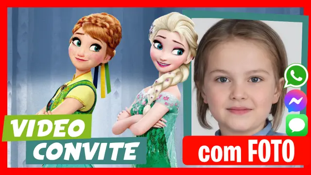 Video Convite Personalizado de Frozen Elsa e Anna Aniversário Infantil