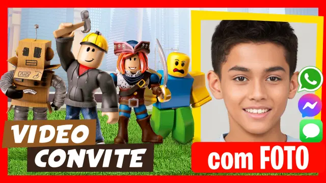 Convite em Vídeo de Roblox Aniversário