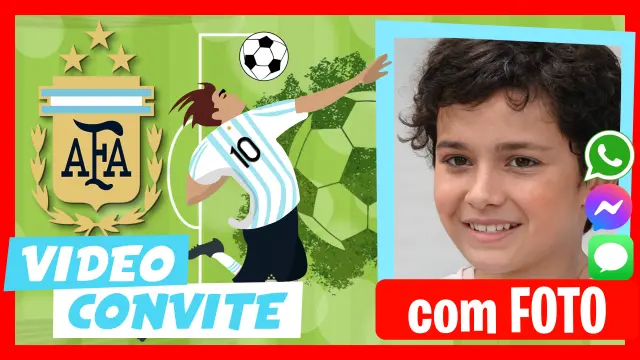 Convite em Vídeo da Seleção Argentina de Futebol Aniversário