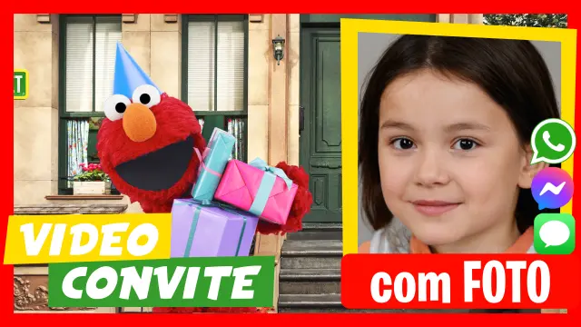 Elmo Vila Sésamo - Descubra nossos convites em vídeo personalizados.