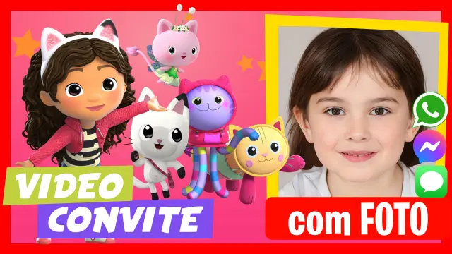 Convite em Vídeo de A Casa Mágica da Gabby Aniversário