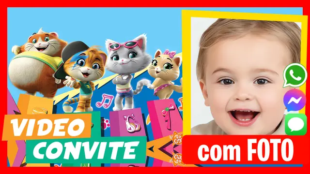 44 Gatos - Descubra nossos convites em vídeo personalizados.