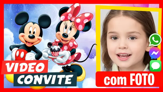Video Convite Mickey e Minnie Mouse