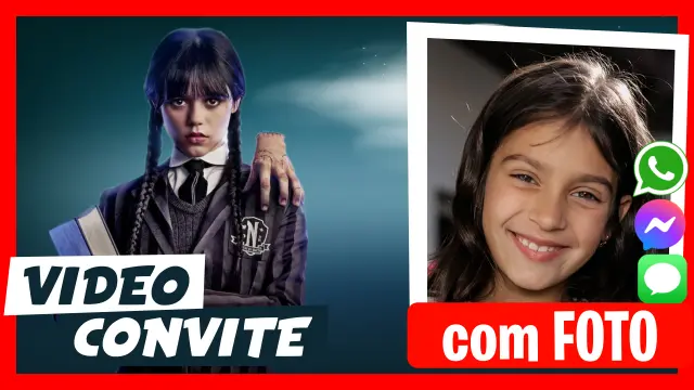 Convite em Vídeo de Wandinha Addams Aniversário