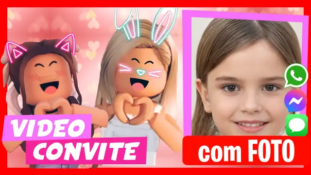 Convite em Vídeo de Roblox Garotas Aniversário