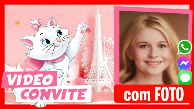 Os Aristogatos Marie - Descubra nossos convites em vídeo personalizados.