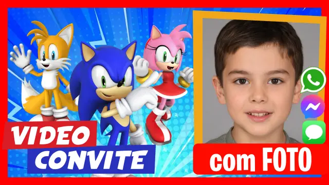 Video Convite Sonic Festa de Aniversário