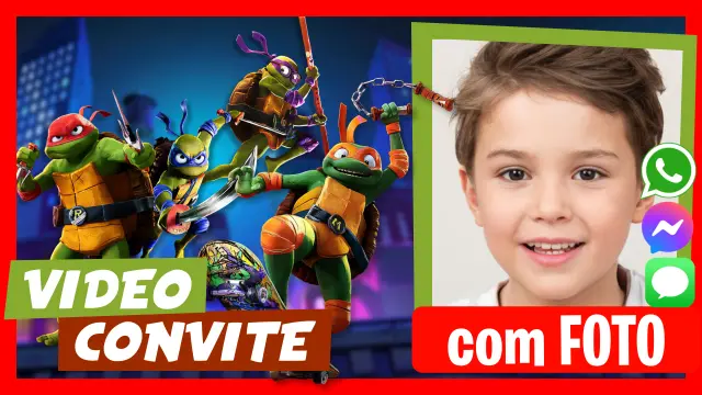Vídeo Convite Tartarugas Ninja Festa de Aniversário