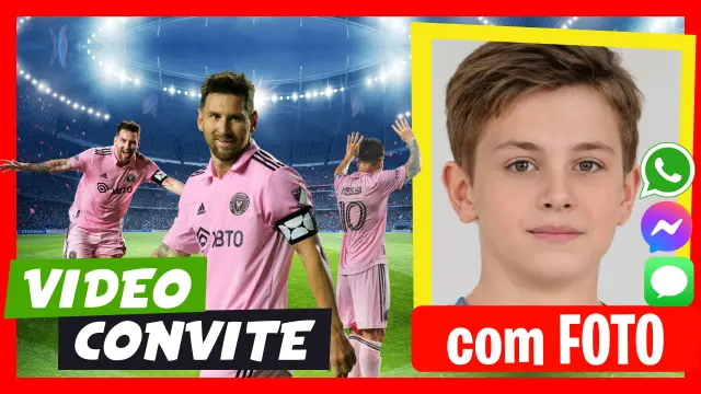 Video Convite Personalizado de Inter Miami Messi