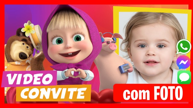Convite do WhatsApp Festa Masha e o Urso