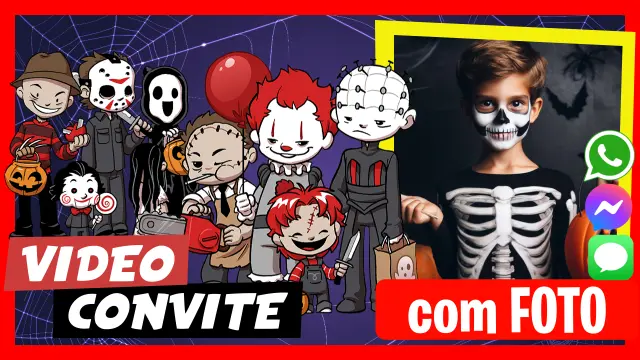 Convite em Vídeo de Filmes de terror Aniversário