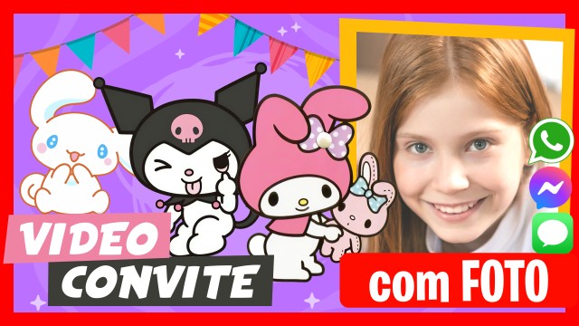Convite do WhatsApp Kuromi Cinnamoroll My Melody