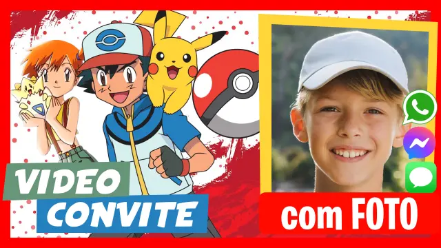 Video Convite Pokemon Pikachu Festa de Aniversário