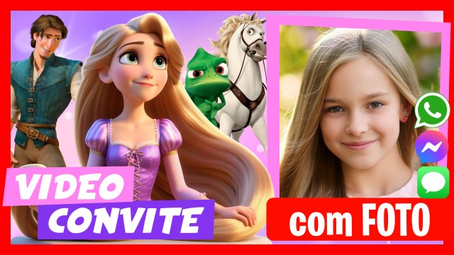 Convite do WhatsApp Rapunzel Party