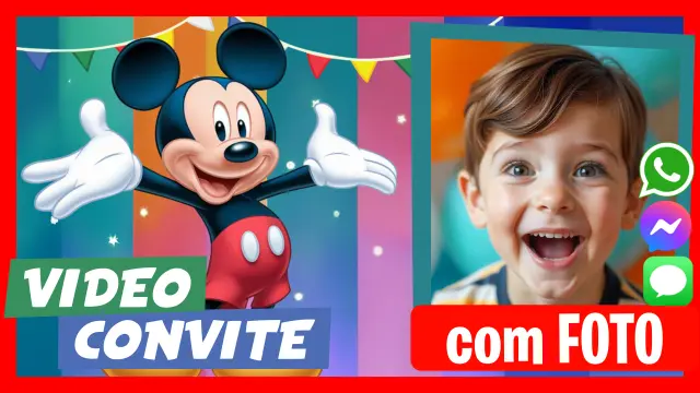 Video Convite Mickey Festa de Aniversário