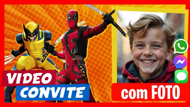 Convite do WhatsApp Deadpool e Wolverine
