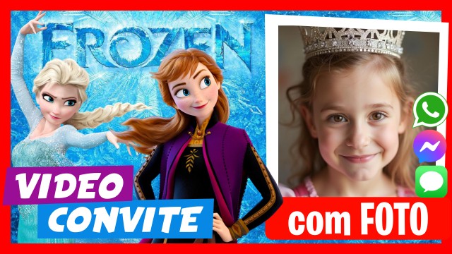 Convite do WhatsApp Frozen Elsa e Anna