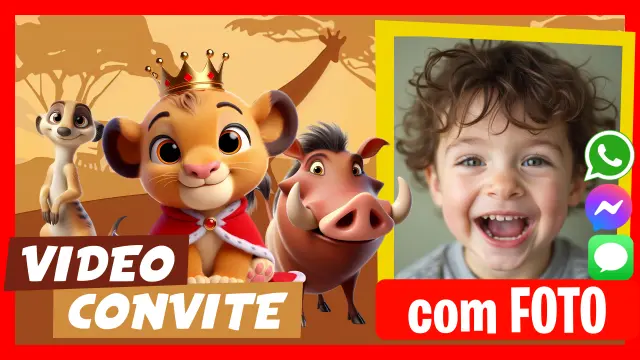 Fazer Vídeo Convite Rei Leão