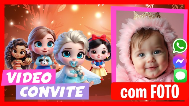 Convite do WhatsApp Princesas Bebês