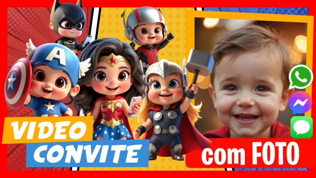 Convite do WhatsApp Super-heróis Bebês Baby