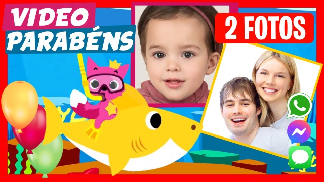 Parabén de Aniversário WhatsApp Baby Shark