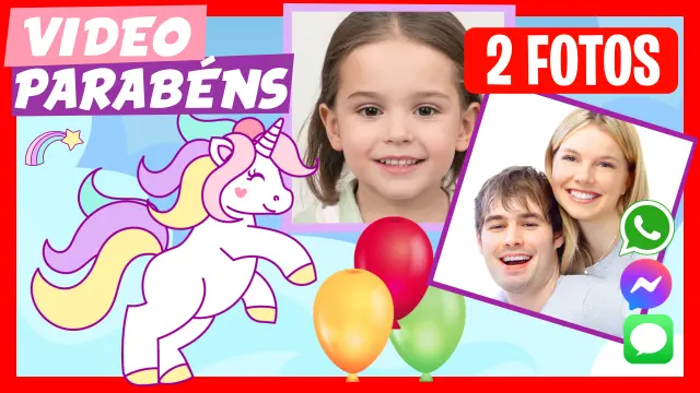 Video Saudacao Personalizado de Aniversário Unicórnio