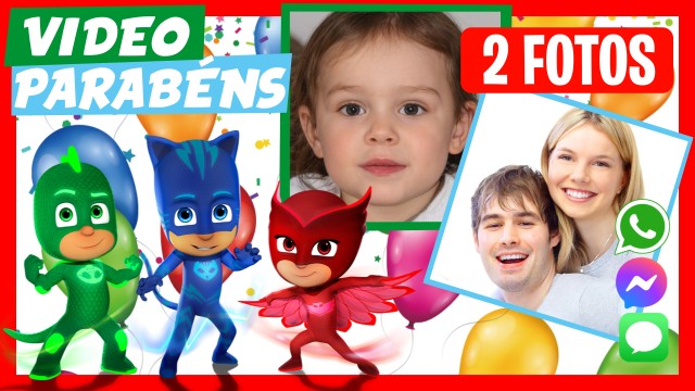 Parabén de Aniversário WhatsApp Pj Mask