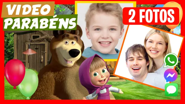 Video Saudacao Personalizado de Aniversário Masha e o Urso