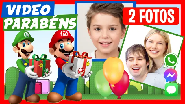Video Saudacao Personalizado de Aniversário Mario Bros