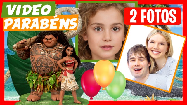 Parabén de Aniversário WhatsApp Moana