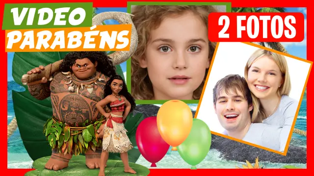 Mensagem de aniversário da Moana Vaiana