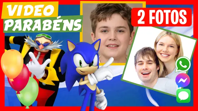 Video Saudacao Personalizado de Sonic Aniversário Infantil