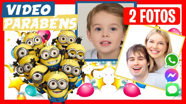 Parabén de Aniversário WhatsApp Minions