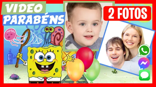 Video Saudacao Personalizado de Aniversário Bob Esponja Calça Quadrada