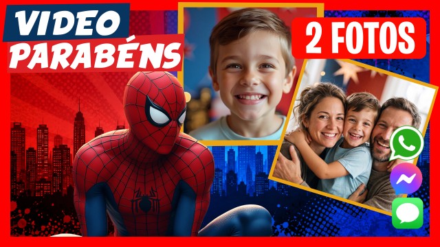 Parabén de Aniversário WhatsApp Spiderman Habla