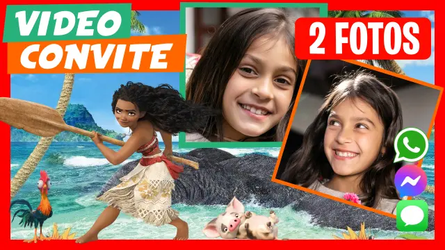 Convite de Aniversário Moana