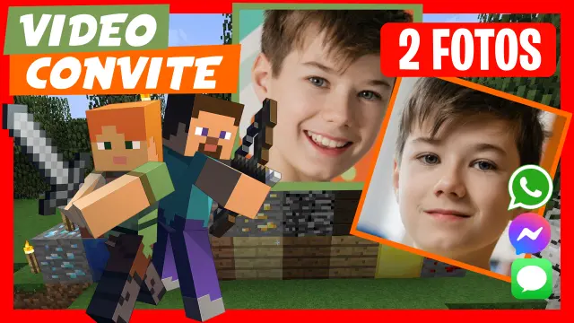 Convite em Vídeo de Minecraft Aniversário