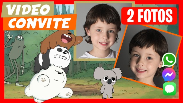 Convite do WhatsApp Aniversário Ursos sem Curso