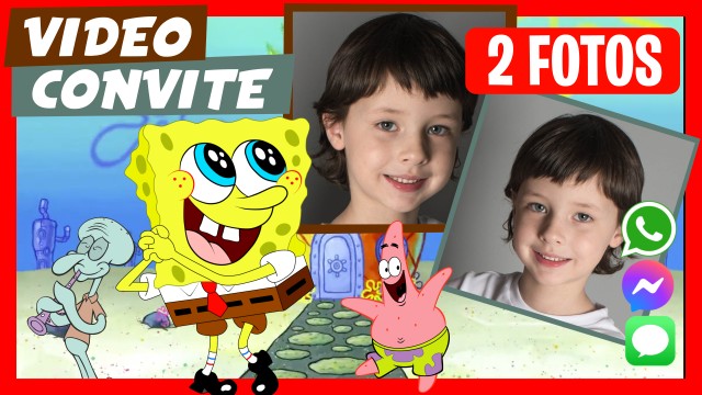 Convite do WhatsApp Aniversário Bob Esponja