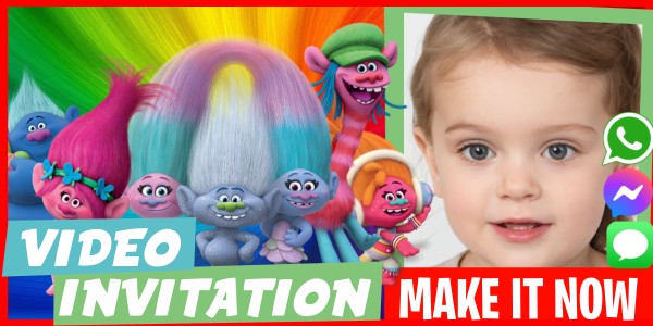 Make Video Invitation Trolls Surprise Party