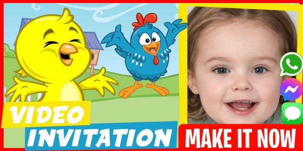 Make Video Invitation Yellow Chicken Ice Cream Party