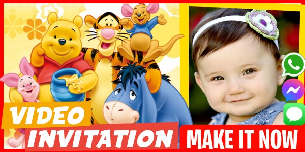 Make Video Invitation Winnie the Pooh Party