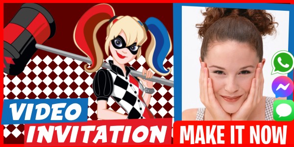 Make Video Invitation Harley Quinn Theme Party